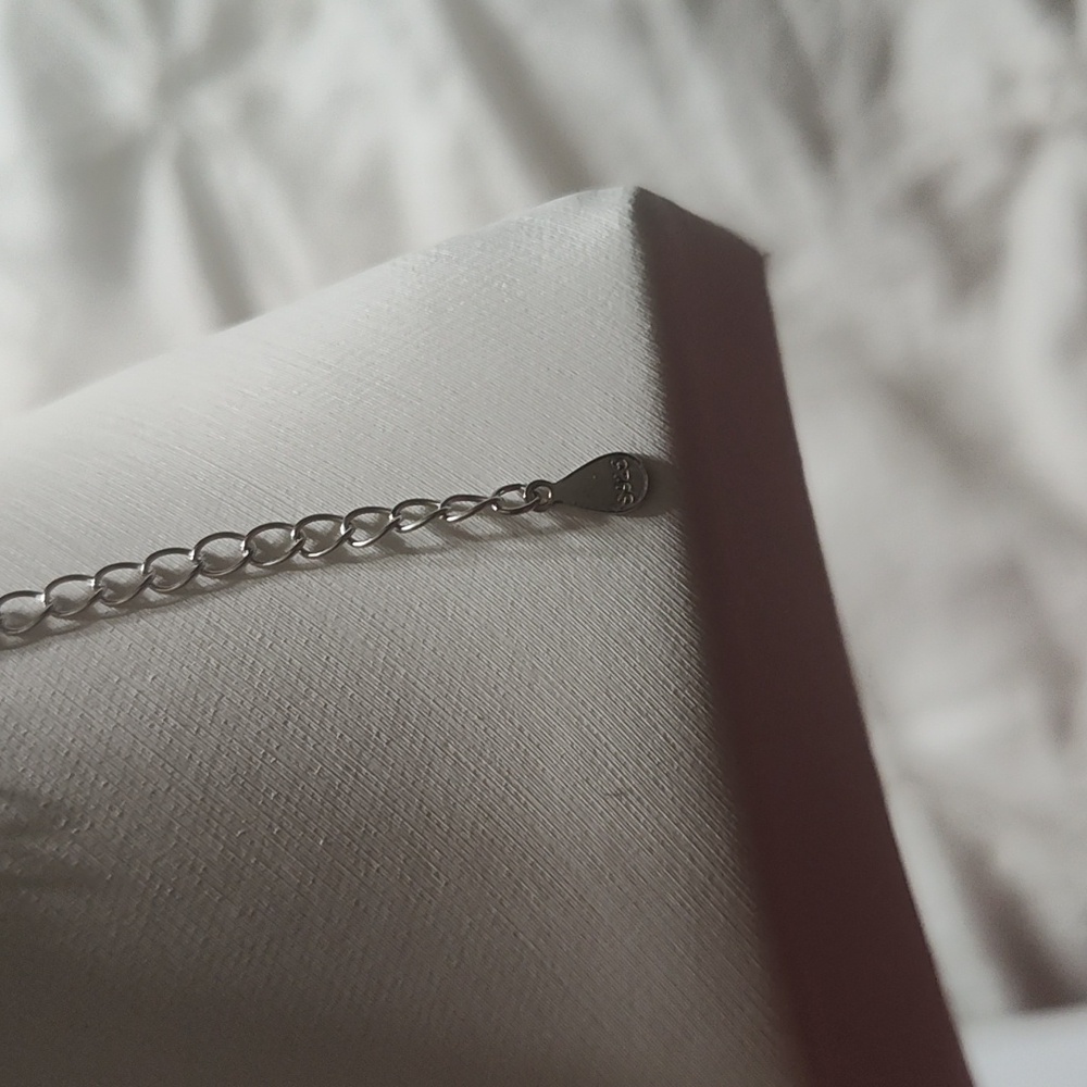Chanel Moissanite CC 1 Carat Sterling Silver 925 Pendant 18 In Extender Necklace - Picture 4 of 5